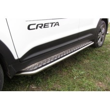 Защита порогов Hyundai CRETA d42 с листом усиленная