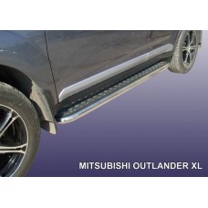 Защита порогов MITSUBISHI OUTLANDER XL (до 2010) d42 с листом