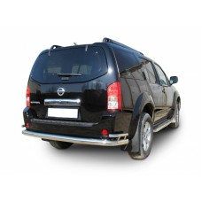 Защита заднего бампера NISSAN PATHFINDER (2011) d76+d42 двойная