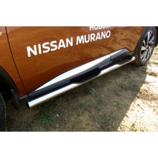 Защита порогов  Nissan MURANO (2016) d76 с проступями